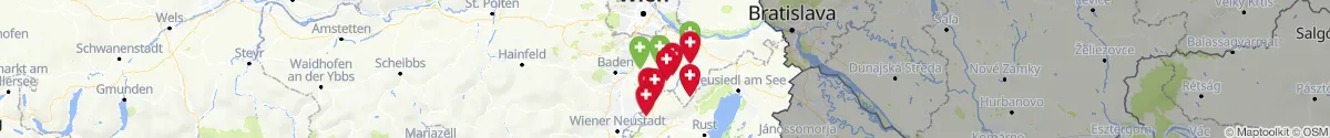 Map view for Pharmacies emergency services nearby Hof am Leithaberge (Bruck an der Leitha, Niederösterreich)